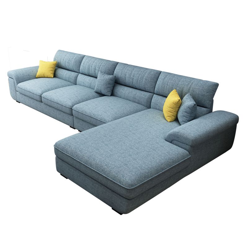 137.8"L x 70.87"W x 37.4"H Removable Cushions Sectionals in Khaki/Blue/Gray Clearhalo 'furn' 'furn_sectionals' 'Furniture' 'furniture_sectionals' 'kitchen' 'kitchen_sectionals' 'Living Room Furniture' 'Sectionals' 1200x1200_898e5512-7695-4ae5-8d75-202dce551ab8