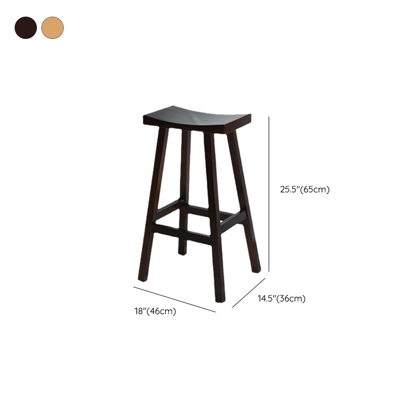 Backless Contoured Seat Contemporary Solid Wood Bar Stool for Restaurant Clearhalo 'Bar Furniture' 'Bar Stools' 'bar_stools' 'furn' 'furn_bar_stools' 'Furniture' 'Kitchen & Dining Furniture' 1200x1200_898f08af-7d61-440d-9d02-5ba2022cb12f