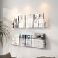 Contemporary Closed Back Bookshelf Horizontal Acrylic Bookcase