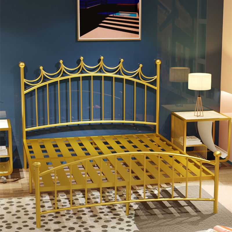 47.24-In High Wire-Grid Open-Frame Bed Luxurious Iron Bed Frame with Headboard Clearhalo 'Bedroom Furniture' 'Beds' 'furn' 'furn_beds' 'Furniture' 1200x1200_8990b373-54df-4ed7-a398-5a23bb424cca