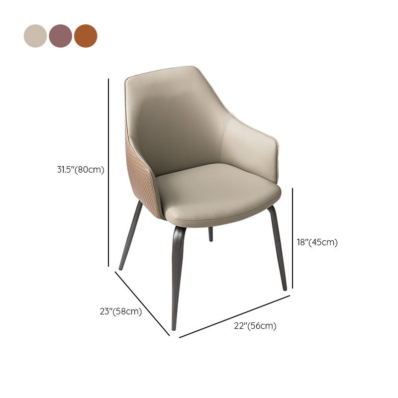 Faux Leather Dining Chairs Upholstered Arm Chairs with Metal Base Clearhalo 'Dining Chairs' 'Dining Tables & Seating' 'dining_chair' 'furn' 'furn_dining_chair' 'Furniture' 'Kitchen & Dining Furniture' 1200x1200_8990be54-7ae2-490c-9b01-834df2ff554f