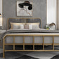 Gestoffeerd metalen open-frame bed 43,3-in High Golden Bed frame