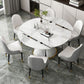 Contemporary Round Dining Table Sintered Stone Table with White Pedestal Base,53.1"L x 53.1"W x 30"H Clearhalo ' dining_table' 'Dining Tables & Seating' 'Dining Tables' 'furn' 'furn_dining_table' 'Furniture' 'furniture_dining_table' 'Kitchen & Dining Furniture' 'kitchen&dining_furn' 'kitchen' 'kitchen_dining_table' 1200x1200_8993f9b7-4414-4da1-98a4-57bc34417cb3