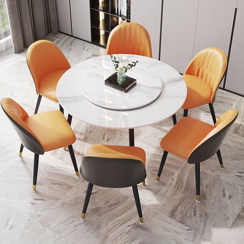 1/4/7 Pcs Metal Modern Dining Room Set with Round Table and Steel Legs Dining Set Clearhalo 'Dining Room Sets' 'Dining Tables & Seating' 'dining_room_set' 'furn' 'furn_dining_room_set' 'Furniture' 'furniture_dining_room_set' 'Kitchen & Dining Furniture' 'kitchen&dining_furn' 'kitchen' 1200x1200_899446eb-321b-47b8-9eba-421dd8b4f56f