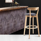 Skandinavian Matt Finish Leder Barhocker Rubberwood Home Stool