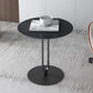 Modern 21.6' Tall Mental Pedestal Side Table Faux Marble Round Top End Table