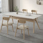 Table à manger de base en bois à frêne en pierre fritrée contemporaine avec chaises