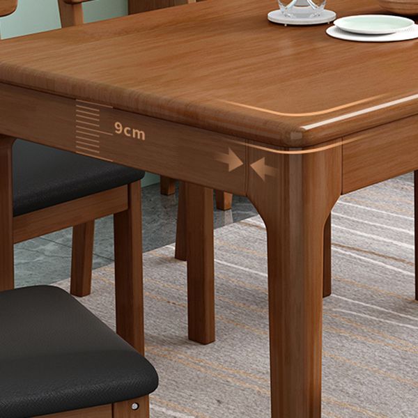 Rubberwood Dining Table Rectangle Solid Wood 4 Legs Wood Base Table for Home Clearhalo ' dining_table' 'Dining Tables & Seating' 'Dining Tables' 'furn' 'furn_dining_table' 'Furniture' 'furniture_dining_table' 'Kitchen & Dining Furniture' 'kitchen&dining_furn' 'kitchen' 'kitchen_dining_table' 1200x1200_8998bfd0-6223-4e04-843c-c4b48f83659d