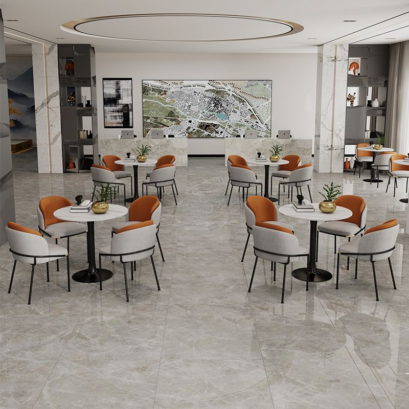 White Stone Round Dining Table Set 1/3/4/5 Pcs Modern Dinette Set Clearhalo 'Dining Room Sets' 'Dining Tables & Seating' 'dining_room_set' 'furn' 'furn_dining_room_set' 'Furniture' 'Kitchen & Dining Furniture' 1200x1200_899adc0e-1e3c-4821-84dc-dd3bf0657d7a