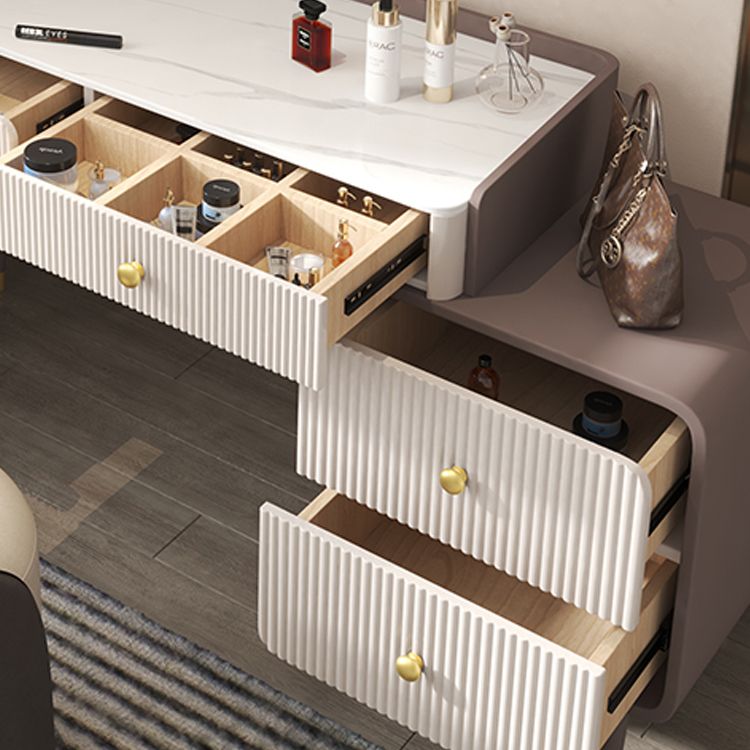 Steen Top ijdelheid Tabel 2/4 Opbergladen Krandtafel met spiegel en gewatteerde ontlasting