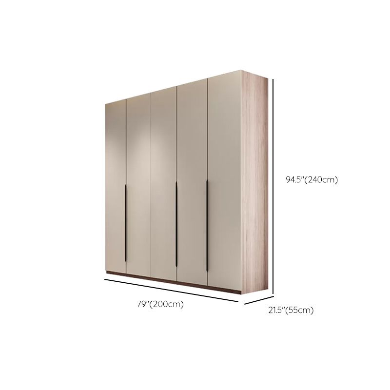 Hinged Storage Cabinet Modern Wardrobe Armoire with Garment Rod Clearhalo 'Armoires & Wardrobes' 'armoires_wardrobes' 'Bedroom Furniture' 'furn' 'furn_armoires_wardrobes' 'Furniture' 1200x1200_899db41a-96ab-4498-a90d-3cbb35c2a702