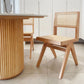 Mesa de comedor de piedra redonda Mesa de comedor moderna con base de pedestal de madera maciza