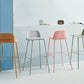 Plastic Stool Contemporary Low Back Bar Height Stool with Metal Legs
