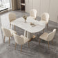 Metal and Slate Table Modern Home Retractable Round Dining Table