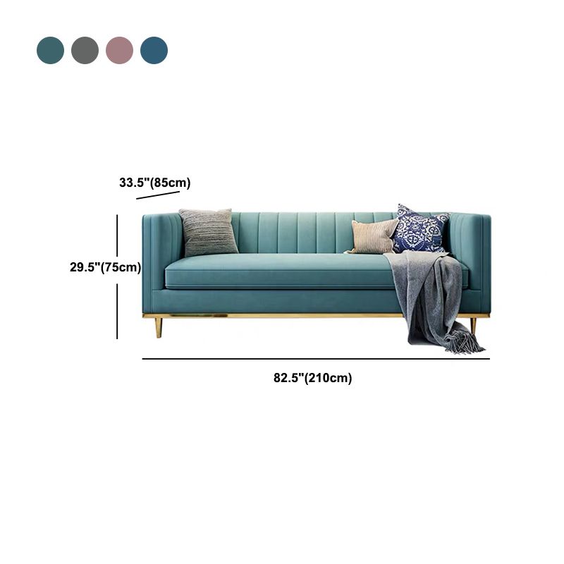 Modern 29,5 "H Velvet Smokedo Arm genähtes Kissen -Rücken -Sofa für Wohnzimmer