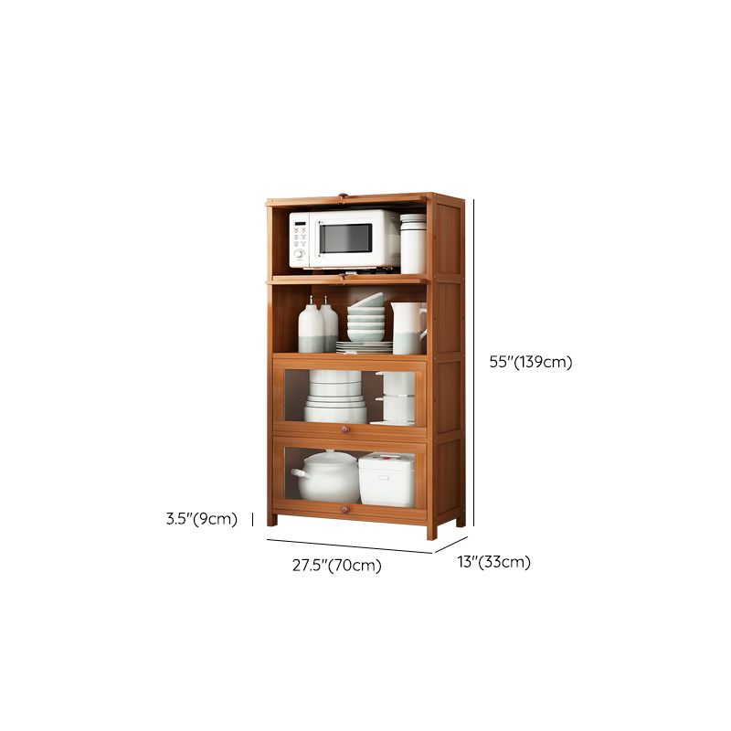 Brown Bamboo Kitchen Server Modern Dining Server for Living Room Clearhalo 'buffet_sideboard' 'Buffets & Sideboards' 'furn' 'furn_buffet_sideboard' 'Furniture' 'Kitchen & Dining Furniture' 1200x1200_89a61271-6fc3-4956-a94c-fc4e44ae3f59