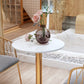 Glam Style Faux Marble Dining Set Round 1/2/3/4/5 Pièces Pièces Ensemble pour Utilisation à domicile