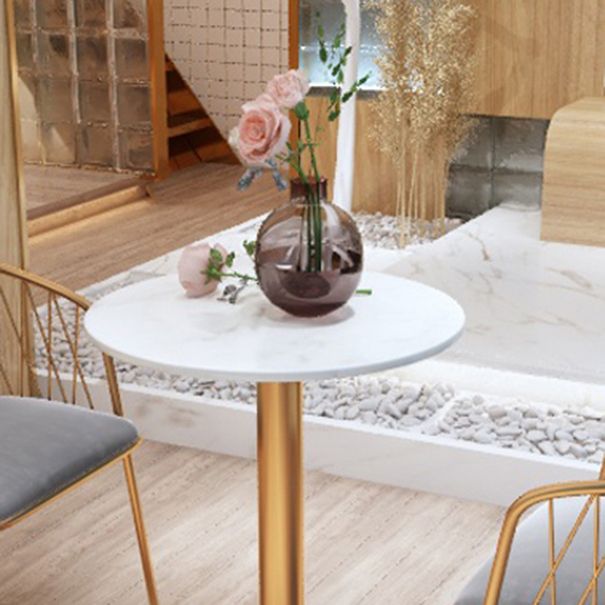 Glam Style Faux Marble Dining Set Round 1/2/3/4/5 Pièces Pièces Ensemble pour Utilisation à domicile