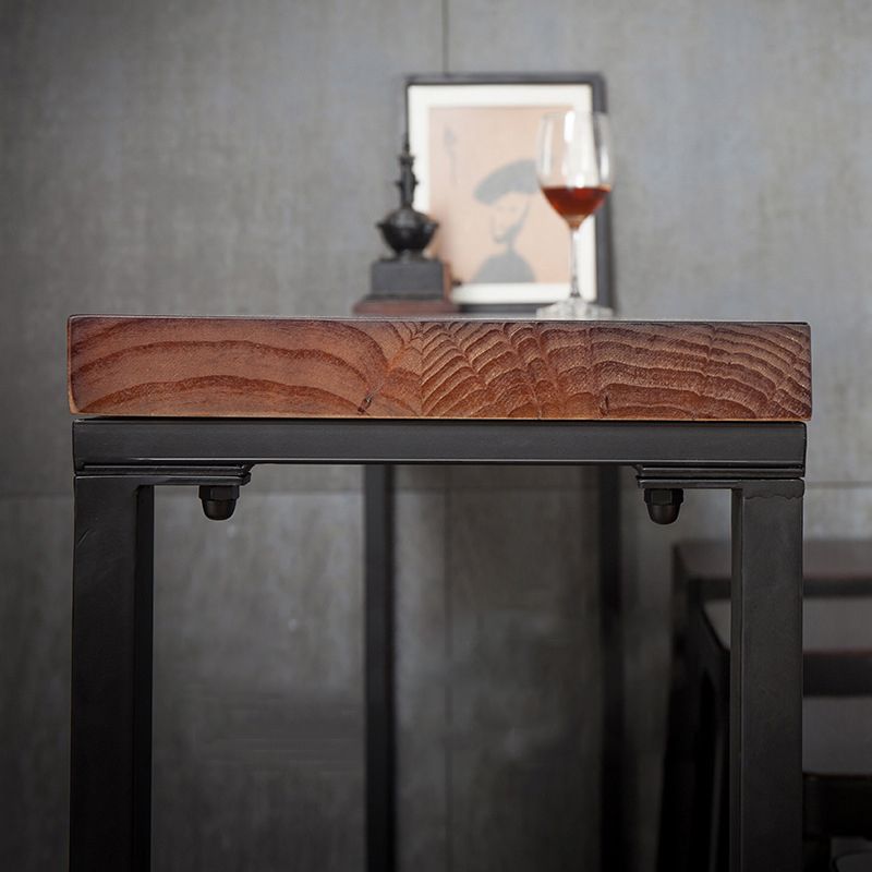 Mesa de mostrador de barra rectángulo mesa de barra industrial con base de metal