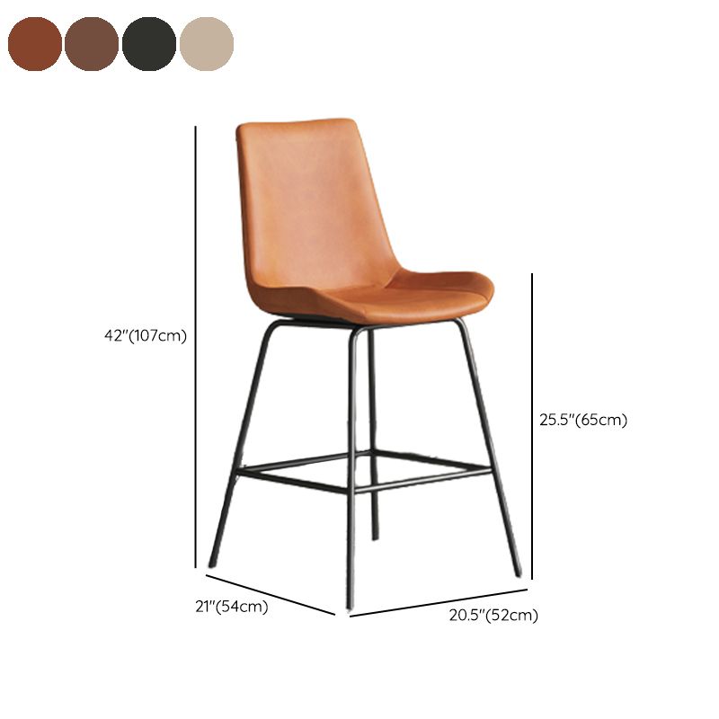 Leather Contemporary Counter & Bar Stools Matte Finish Indoor Stools with Metal Frame Clearhalo 'Bar Furniture' 'Bar Stools' 'bar_stools' 'furn' 'furn_bar_stools' 'Furniture' 'Kitchen & Dining Furniture' 1200x1200_89a9738c-8afb-4af4-a487-ae786aca20ef