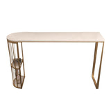 Glam Style White Bar Table in Iron Top and Faux Marble Milk Tea Shop Bar Table Clearhalo 'Bar Furniture' 'Bar Tables' 'bar_tables' 'furn' 'furn_bar_tables' 'Furniture' 'furniture_bar_tables' 'Kitchen & Dining Furniture' 1200x1200_89a9f153-d9eb-40fc-80f4-2d1c5aa09596