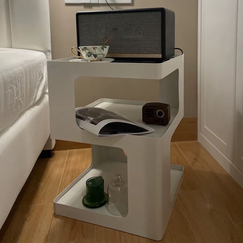 21.7" Tall Block End Table 3-Tier Metal Accent Side Table for Living Room Clearhalo 'Coffee & Accent Tables' 'End & Side Tables' 'end_side_tables' 'furn' 'furn_end_side_tables' 'Furniture' 'Living Room Furniture' 1200x1200_89aaa2a2-0172-40e2-b4a2-cec9727ed366