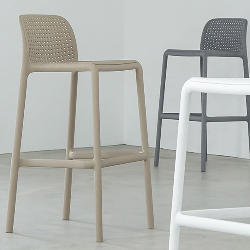 Modern Armless Backrest Counter Stool Plastic Bedroom Bar Stool with Plastic Seat Clearhalo 'Bar Furniture' 'Bar Stools' 'bar_stools' 'furn' 'furn_bar_stools' 'furniture_bar_stools' 'Kitchen & Dining Furniture' 'kitchen&dining_furn' 'kitchen' 'kitchen_furn' Furniture' 1200x1200_89aaabef-7788-47a4-b6cc-b2ff95803915