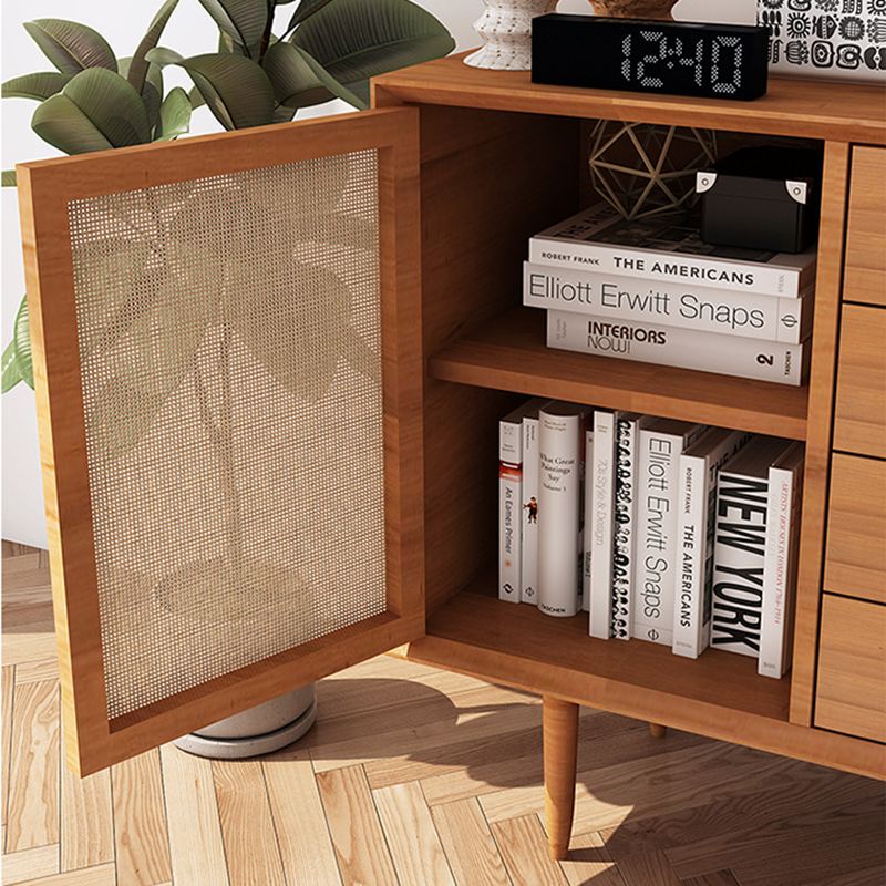 Contemporary Cabinet Solid Wood With Doors 4 - Drawer Accent Cabinet Clearhalo 'Cabinets & Chests' 'cabinets_chests' 'furn' 'furn_cabinets_chests' 'Furniture' 'Living Room Furniture' 1200x1200_89ab290e-5cb7-4c20-825e-30b457c8243e