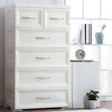 Modern Plastic Storage Cabinet for Bedroom Matte Finish Cabinet with 6 Drawers