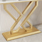 Glam Console Accent Table Antique Finish Console Table in Stone