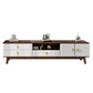 Contemporary Wood TV Stand Console Open Storage TV Media Stand with Doors for Living Room