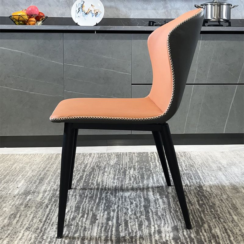 Modern Style Faux Leather Dining Chair Armless Wingback Side Chair Clearhalo 'Dining Chairs' 'Dining Tables & Seating' 'dining_chair' 'furn' 'furn_dining_chair' 'Furniture' 'Kitchen & Dining Furniture' 1200x1200_89adc98a-2d1e-4c0f-b8c1-d234fde97aba