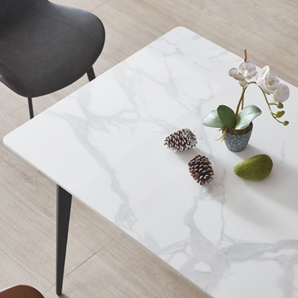 Sintered Stone Top Dining Table Rectangle Table with Metal Base and 4 Legs Clearhalo ' dining_table' 'Dining Tables & Seating' 'Dining Tables' 'furn' 'furn_dining_table' 'Furniture' 'furniture_dining_table' 'Kitchen & Dining Furniture' 'kitchen&dining_furn' 'kitchen' 'kitchen_dining_table' 1200x1200_89ae214a-b5bf-4206-bb69-b6fd0ead38fc