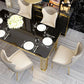 Glam Indoor Dining Chair Wingback Dining Room Chair with Metal  Legs