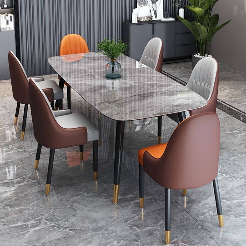 Living Room Furniture Stone 4 Solid Wood Legs Traditional Luxury Dining Table Clearhalo ' dining_table' 'Dining Tables & Seating' 'Dining Tables' 'furn' 'furn_dining_table' 'Furniture' 'furniture_dining_table' 'Kitchen & Dining Furniture' 'kitchen&dining_furn' 'kitchen' 'kitchen_dining_table' 1200x1200_89af3698-535f-4867-a2b3-52cf38776c28