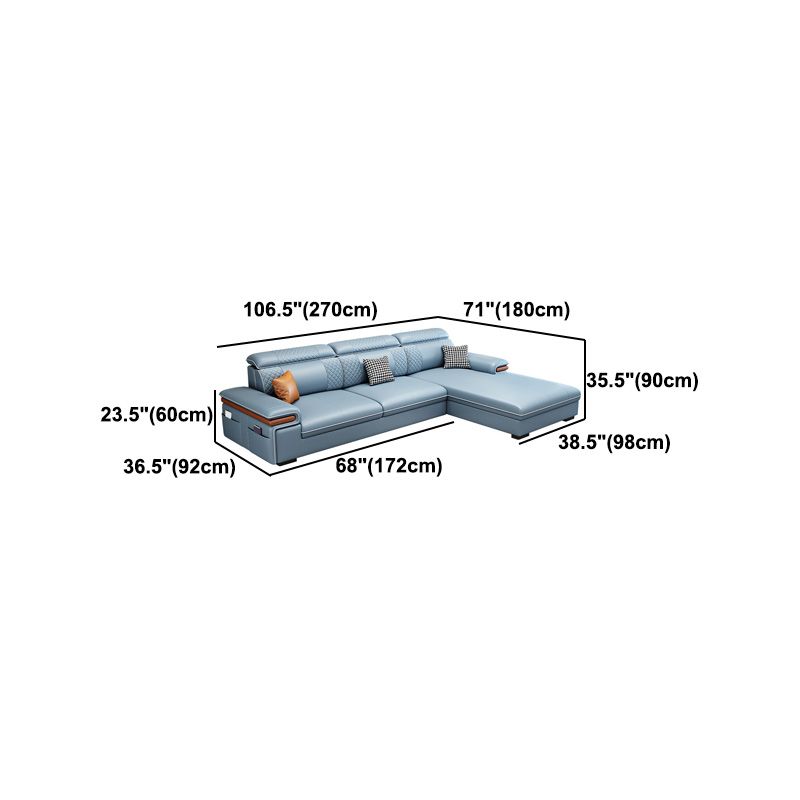 Sofá de cuero moderno con almohada con brazo superior para sala de estar