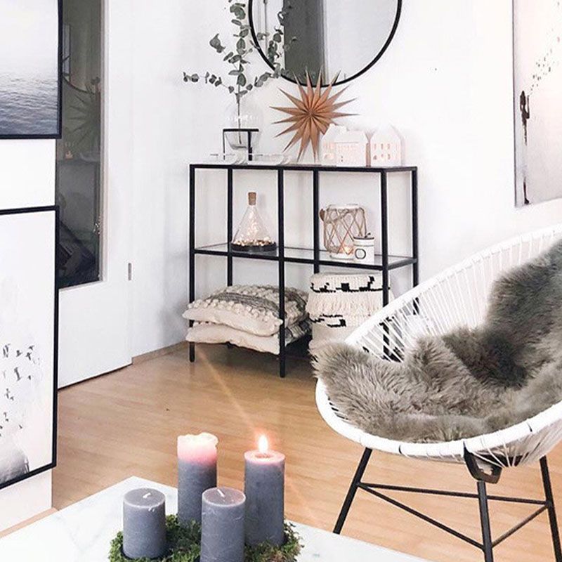 Table de mesa de sofá de la consola de hierro moderna con estantes para el salón