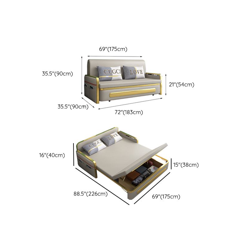 Pillow Included Sofa Futon Cushion Back Foldable Futon Sofa Bed with Storage