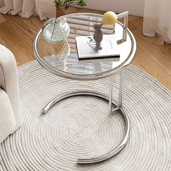 Modern Glass Top Abstract Round Living Room Accent Side Table Clearhalo 'Coffee & Accent Tables' 'End & Side Tables' 'end_side_tables' 'furn' 'furn_end_side_tables' 'Furniture' 'Living Room Furniture' 1200x1200_89b93732-fd14-472e-8220-163e488dc0a2
