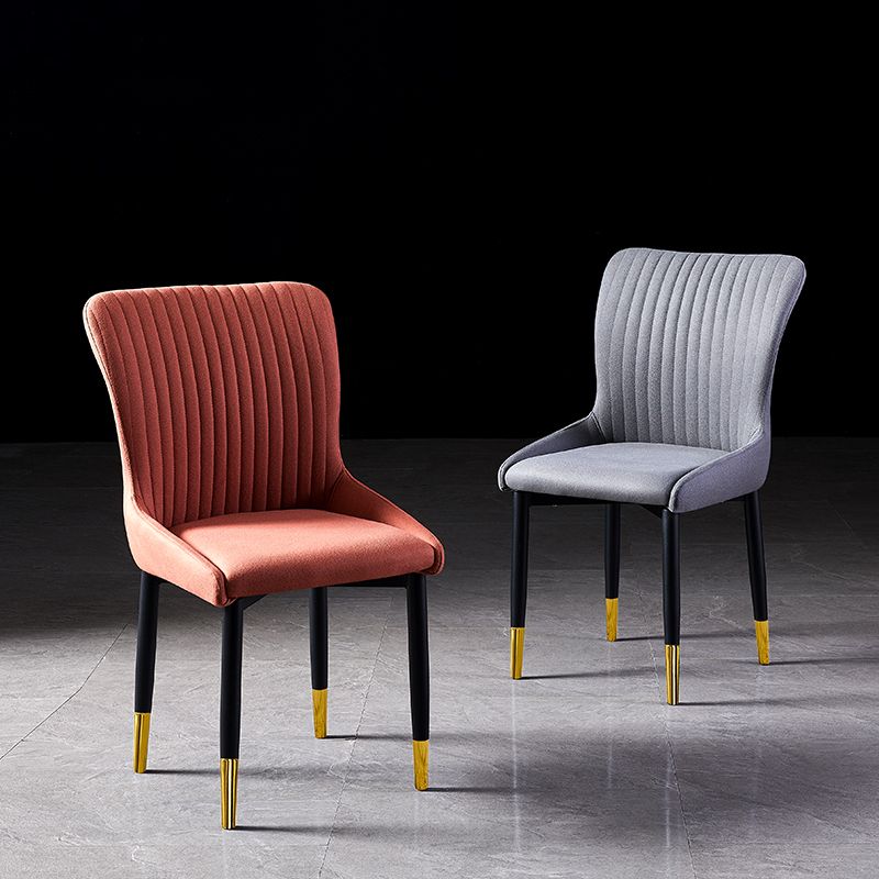 Scandinavian Style Linen Fabric Dining Chairs Solid Back Armless Chairs for Home Clearhalo ' kitchen&dining_furn' 'Dining Chairs' 'Dining Tables & Seating' 'dining_chair' 'furn' 'furn_dining_chair' 'Furniture' 'furniture_dining_chair' 'Kitchen & Dining Furniture' 'kitchen' 1200x1200_89ba99e5-156e-4f61-bada-c93f23668e77