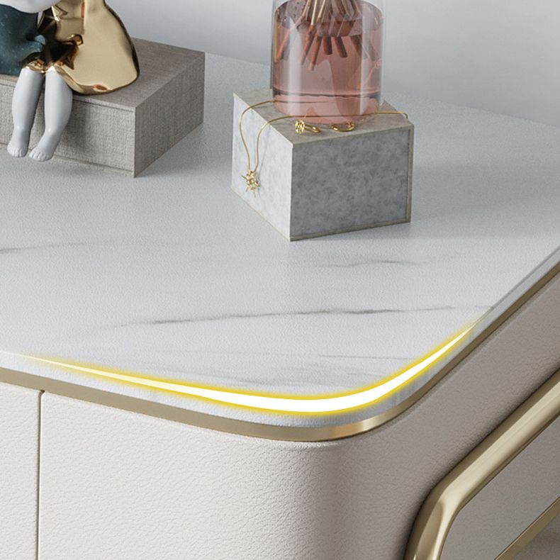 17,71 "Vanity di vanità per trucco largo set di vanità in legno bianco con 4 cassetti