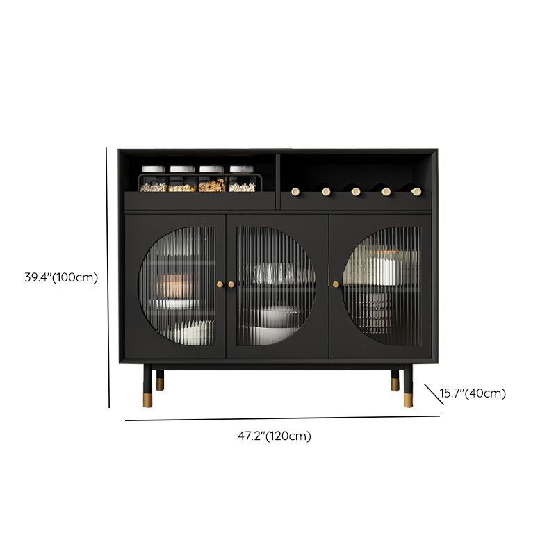 Moderna scheda rettangolare minimalista Casa Black Side Board con porta