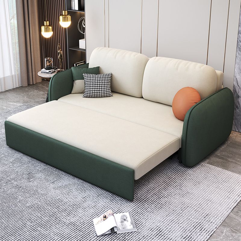 Faux Leather Stain Resistant Contemporary Bed Sofa Couch in Green/white