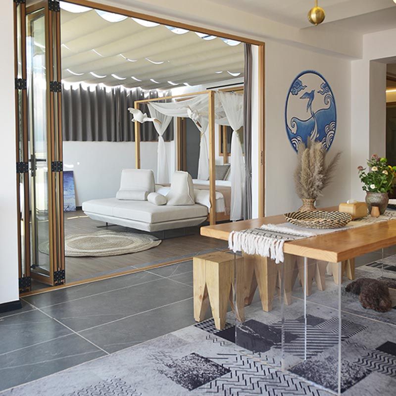 Double Acrylic Base Dining Table Modern Solid Wood Rectangle Dining Table Clearhalo 'Dining Tables & Seating' 'Dining Tables' 'dining_table' 'furn' 'furn_dining_table' 'Furniture' 'furniture_dining_table' 'Kitchen & Dining Furniture' 1200x1200_89be2162-a14a-4a31-8cac-c888ac6508cb