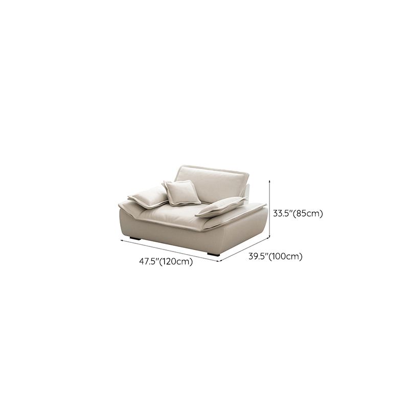 Contemporary Pillow Top Arm Living Room White Pillows Fabric Settee