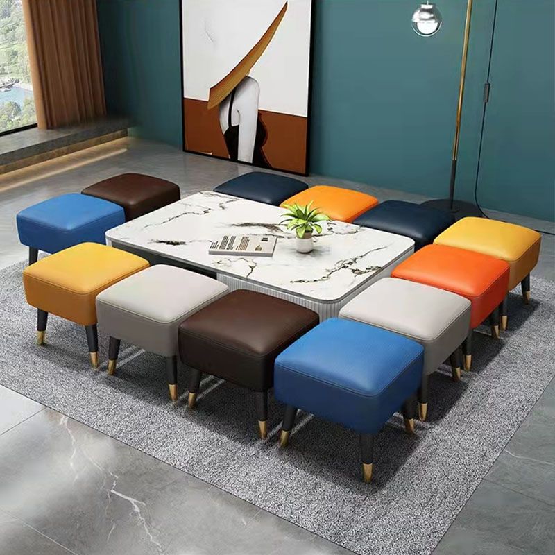 Quadratische glamourige, wasserfeste reine Farbe echter Lederwürfel Osmanischer Osmanisch