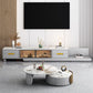 Modern Stone TV Media Stand Enclosed Storage TV Stand Console with Drawers