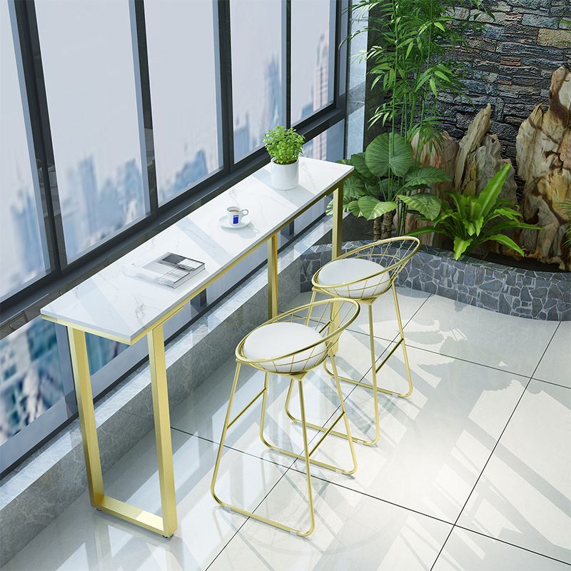 Glam Style 1/2/3/4 Pieces Faux Marble Bar Table Set Rectangular Counter Set for Home Use Clearhalo 'Bar Furniture' 'furn' 'furn_home_bar_bar_sets' 'Furniture' 'Home Bars & Bar Sets' 'home_bar_bar_sets' 'Kitchen & Dining Furniture' 1200x1200_89c15bb5-68c1-4e88-a21f-f6969c3e551b