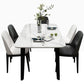 Mesa de comedor de tono blanco de mármol Simplicidad de 4 patas para comedor para comedor