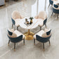 Round Luxury Style Dining Table White Tone Fixed Table with Sintered Stone Clearhalo ' dining_table' 'Dining Tables & Seating' 'Dining Tables' 'furn' 'furn_dining_table' 'Furniture' 'furniture_dining_table' 'Kitchen & Dining Furniture' 'kitchen&dining_furn' 'kitchen' 'kitchen_dining_table' 1200x1200_89c49b2d-1457-454a-bf0a-c62a99e0a0a3